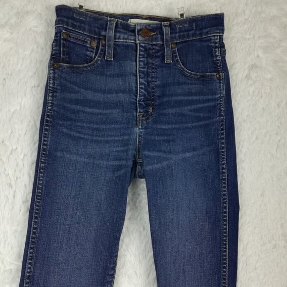 Madewell Womens Jeans 10" High Rise‎ Skinny Blue Denim Dark Wash Stretch 23 - Picture 3 of 12